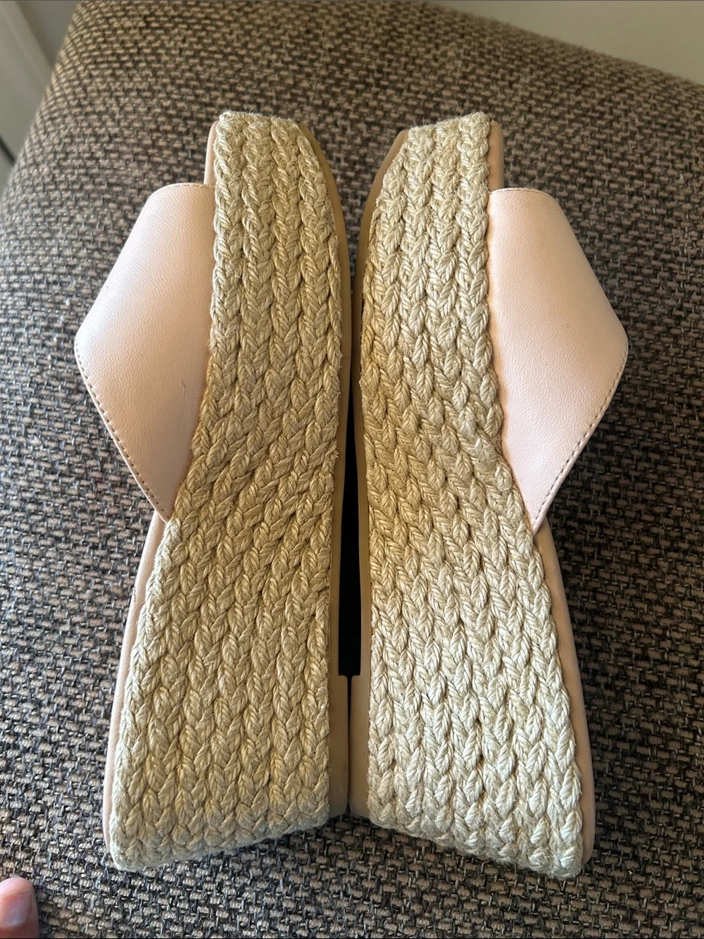 Stuart Weitzman June Crystal Buckle Espadrille Wedge Sandals Blush Pink Resort - Picture 14 of 16